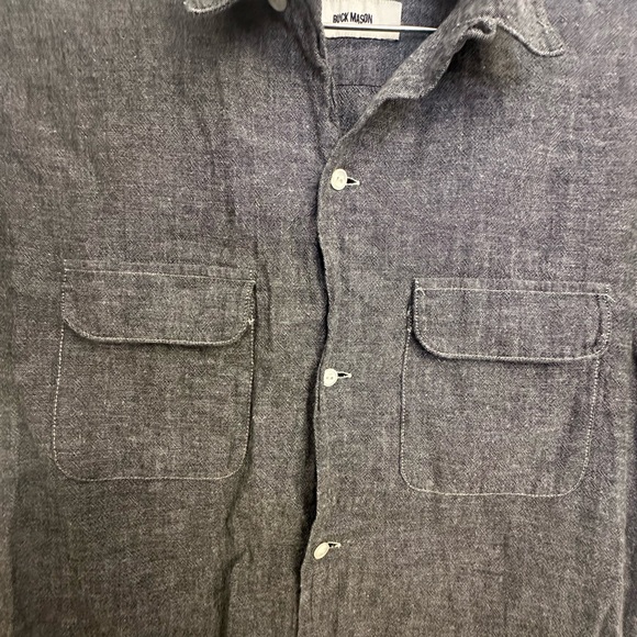 Buck Mason Men's Gray Linen Shirt size S - Picture 3 of 5